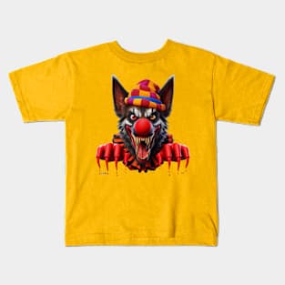 Scary Doggie Clown Kids T-Shirt